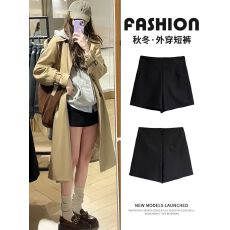 批发黑色短裤女春秋冬高腰a字显瘦辣妹运动外穿紧身<b class='q'>防走光</b>加绒<b class='q'>打底裤</b>