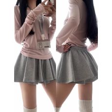 批发灰色百褶网球运动<b class='q'>短裙</b>女夏季高腰显瘦学院风防走光a字包臀<b class='q'>半身裙</b>