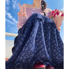 批发韩系碎花半身裙女<b class='q'>秋</b>季2026新款高腰显瘦a字半裙中长款蓬蓬蛋糕裙