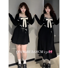 批发新款大码<b class='q'>女装</b>夏季新款法式甜美胖MM蝴蝶结小黑裙防晒<b class='q'>开衫</b>套装显瘦