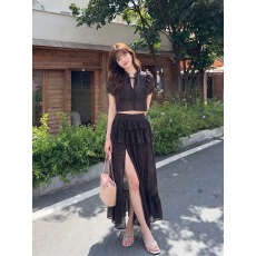 批发实拍新款~大码胖mm2026夏设计感碎花小衫半身裙时尚减龄两件套女