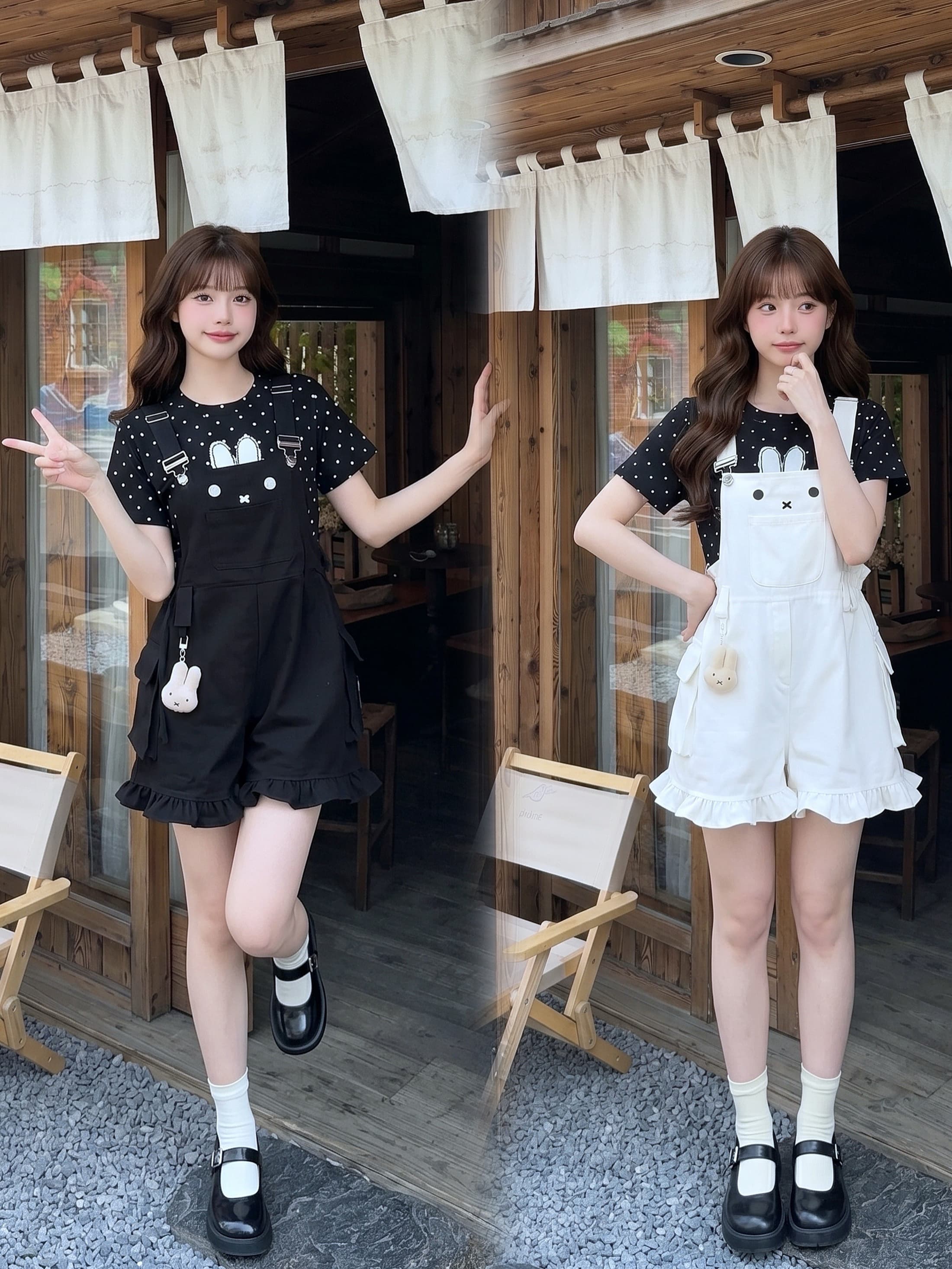 RY7082# 实拍新款~大码胖MM上衣文字花苞背带裤女休闲百搭休闲短裤两件套