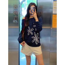 批发慵懒风长袖t恤女<b class='q'>花朵</b>印花防晒罩衫<b class='q'>上衣</b>女