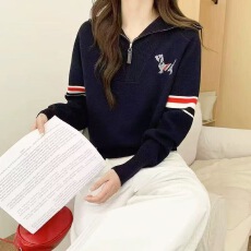 批发翻领拉链毛衣<b class='q'>女款</b>新款爆款冬季加厚减龄打底衫女秋冬洋气上衣