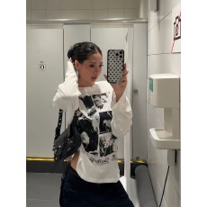 批发美式复古摇滚风印花亚文化长袖T恤<b class='q'>男</b>女中性风ins早秋上衣体恤