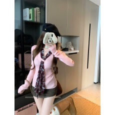 批发爆款羊毛<b class='q'>打底</b>衫丝巾V领修身<b class='q'>上衣</b>女秋冬御姐风显瘦针织毛衣