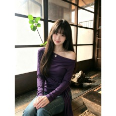 批发秋冬新款一字<b class='q'>打底</b>女小众设计修身百搭露长袖辣妹<b class='q'>上衣</b>