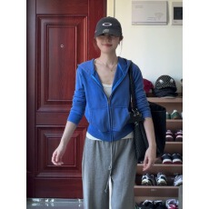 批发美式短款慵懒风连帽卫衣女春秋新款韩版显瘦休闲通勤外穿拉链外套