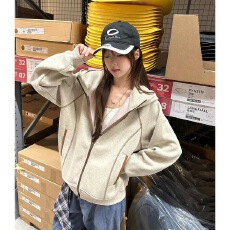 批发哈苏线解构拼接连帽卫衣男女秋季重磅设计感上衣开衫运动<b class='q'>情侣</b><b class='q'>外套</b>