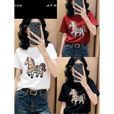 批发红色短袖印花短袖t恤女2026新款马年本命年<b class='q'>衣服</b>新年拜年内搭上衣