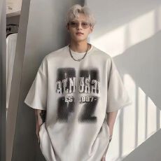 批发2025美式新款 230g精梳紧密赛络纺三本针工艺 纯棉潮牌男T恤 官图