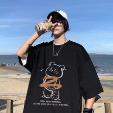 批发2025美式新款 230g精梳紧密赛络纺三本针工艺 纯棉潮牌男T恤 官图