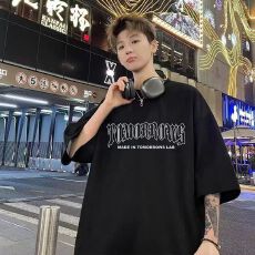 批发2025美式新款 230g精梳紧密赛络纺三本针工艺 纯棉潮牌男T恤 官图