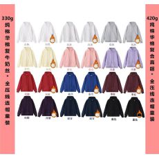 批发JT003#纯棉华棉全压线连帽童装卫衣 薄款款号JT003 加绒款号JT005