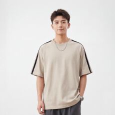 批发19支230足克100棉精梳紧密食毛超爽滑纯棉 撞色拉条量大可谈