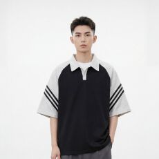 19支230足克100棉精梳紧密食毛纯棉 POLO插肩三条杠量大可谈