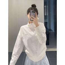 批发韩系立领白色防晒冲锋衣薄款外套夏季宽松休闲新款透气<b class='q'>运动</b><b class='q'>夹克</b>