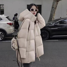 批发爆款羽绒棉服女冬<b class='q'>中长款</b>2025韩版新款纯色面包服加厚棉袄棉衣外套