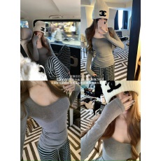 批发白水女 慵懒欧尼 条纹直筒毛织裤女秋冬宽松修身垂感保暖休闲裤