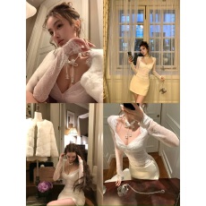 批发OYFF凡凡【塞纳花房】法式设计感浮雕蕾丝V领<b class='q'>衬衫</b>女收腰<b class='q'>修身</b>上衣