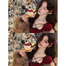 批发白水女 洛可可芭蕾 层叠网纱带胸垫<b class='q'>吊带</b>背心女冬圣诞纯欲性感内衣