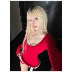 批发Rase le sol‘Christmas Praise’绞花毛衣<b class='q'>蕾丝</b>吊带针织<b class='q'>短裤</b>套装