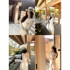 批发titi小姐姐【温柔陷阱】T恤女秋冬纯欲蕾丝收腰露背磨毛打底上衣