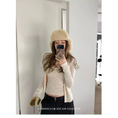 批发cookadaily人鱼 韩系甜美<b class='q'>蕾丝</b>拼丝绒蝴蝶结吊带长袖开衫组两件套