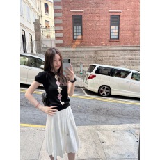 批发oker章壳儿～撞色菱形格背心女圆领短袖薄款羊毛针织衫