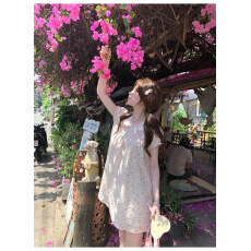 批发PtonUmi春樱漫语  碎花衬衫裙女早春漂亮娃娃领<b class='q'>连衣裙</b>子