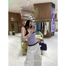 批发Okaaay【天生时髦】U领铆钉背心两件<b class='q'>套装</b>设计感辣妹无袖内搭上衣