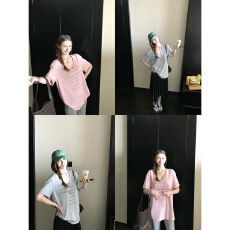 批发Skk Store IG长期主义T 210G天丝棉vtg松弛感美式字母印花短袖T恤