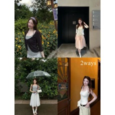 批发Goo Goo Eyes 露背挂脖小吊带可调节抽绳防晒<b class='q'>针织</b><b class='q'>开衫</b>两件套装女