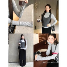 批发红人馆内搭打底衫女2026新款秋季长袖<b class='q'>t</b>恤气质灰色半高领修身上衣