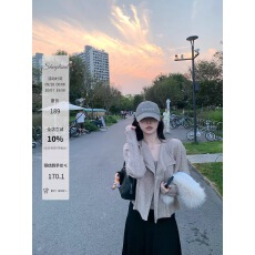 批发sheepland懒懒度日 大翻领绞花针织开衫女秋宽松慵懒风毛衣上衣
