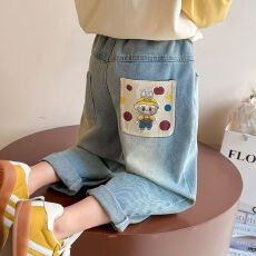 女童牛仔裤春秋款2026新款女宝宝秋装小童长裤儿童装秋季直筒裤子