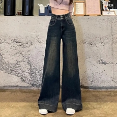 批发美式复古高腰阔腿<b class='q'>牛仔裤</b><b class='q'>女</b>辣妹小个子宽松显瘦喇叭裤<b class='q'>直筒</b><b class='q'>拖地</b>长裤