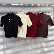 批发网红同款2025秋季新款<b class='q'>欧美</b>风金属镂空扣设计针织衫短袖<b class='q'>T</b>恤衫小衫