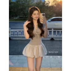 批发己出货 POLO领<b class='q'>波点</b><b class='q'>连衣裙</b>子绝美减龄收腰蓬蓬裙