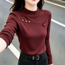批发高质量270克德绒2026新款秋冬打底衫修身长袖T恤女内搭外穿上衣