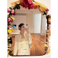 批发8/4「Fluffy甜奶芙」25A花边镂空定制针织套装背心+开衫 洋气少女