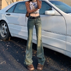 批发微喇牛仔裤显瘦高腰小众设计感女新款弹力宽松2026<b class='q'>夏</b>季洋气喇叭裤