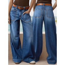 批发希音/temu/TK/<b class='q'>欧美</b>跨境阔腿牛仔<b class='q'>裤</b>女装时尚百搭休闲日常四季女士