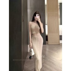 批发短款<b class='q'>露</b><b class='q'>脐</b>麻花吊带<b class='q'>背心</b>收<b class='q'>腰包</b>臀半身裙针织连衣裙套装