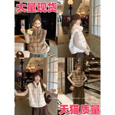 批发韩系立领仿貂毛马甲女<b class='q'>秋</b>冬季新款2025毛毛马夹外套
