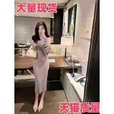 批发法式针织背心<b class='q'>连衣裙</b>秋女2025新款温柔系穿搭纯欲风高级感套装长裙