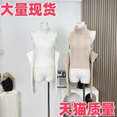 批发法式高领无袖针织背心毛衣女秋冬高级感<b class='q'>气质</b>修身内搭打底上衣