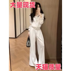 批发早春漂亮套装女高级感穿搭休闲<b class='q'>运动</b>巨好看的白色卫衣阔腿裤两件套