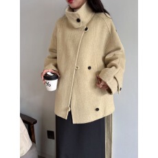 批发短款韩系呢子大衣女新款秋冬高级感毛呢外套小个子<b class='q'>气质</b>