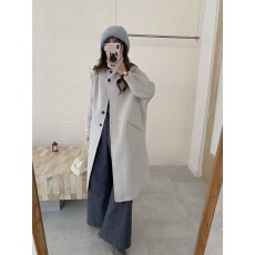 批发真羊毛！连帽双面羊毛呢大衣女2025新款高级感超好看宽松羊毛外套